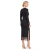 VESTIDO MIDI CON FLECOS