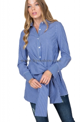 BLUSA CAMISERA ANUDADA AL FRENTE