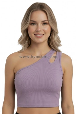 BLUSA LILA DE UN SOLO HOMBRO