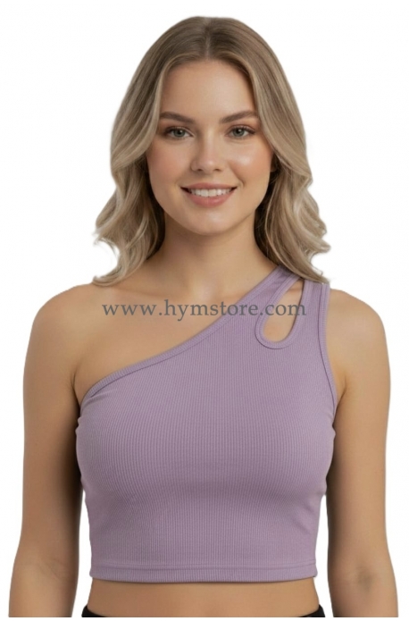 BLUSA LILA DE UN SOLO HOMBRO