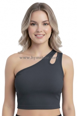 BLUSA GRIS ZING DE UN SOLO HOMBRO