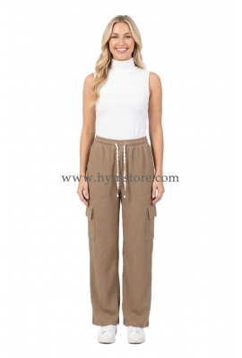 PALAZZO KHAKI CINTURA AJUSTABLE