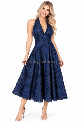 VESTIDO COCTEL CUELLO HALTER