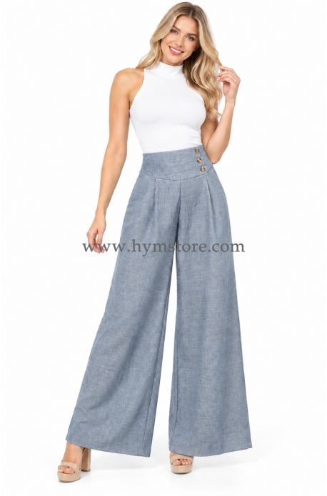 PANTALÓN PALAZZO GRIS CLARO