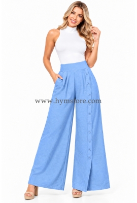 PANTALÓN PALAZZO CON BOTONES DECORATIVOS