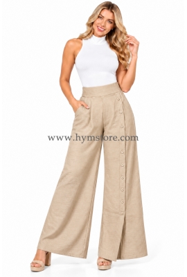 PANTALÓN PALAZZO CON BOTONES DECORATIVOS