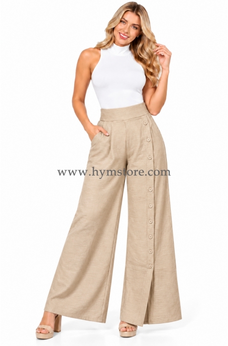 PANTALÓN PALAZZO CON BOTONES DECORATIVOS