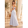 VESTIDO DE GALA GRIS PLATA