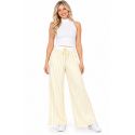 PANTALÓN PALAZZO A RAYAS BLANCO Y AMARILLO