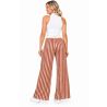 PANTALÓN PALAZZO A RAYAS BEIGE Y LADRILLO