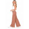PANTALÓN PALAZZO A RAYAS BEIGE Y LADRILLO