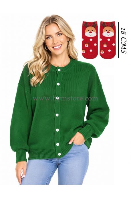 SUÉTER NAVIDEÑO+ CALCETAS
