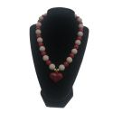 COLLAR BOLAS DE CHICLE Y DIJE CORAZÓN